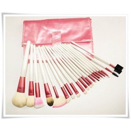 Kit 20 pincéis Branco e Rosa
